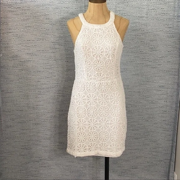 beige crochet dress Paradise Cove Cover Up Crochet Knit Midi Dress in Chocolate